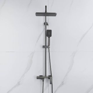 Душевая стойка Shevanik S8936T оружейная сталь